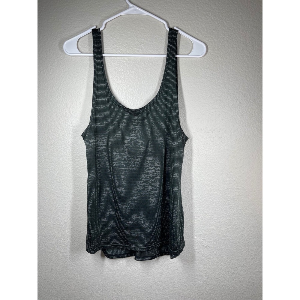 YOUNG USA Tank Top Womens Size M Striped Black White Sleeveless workout